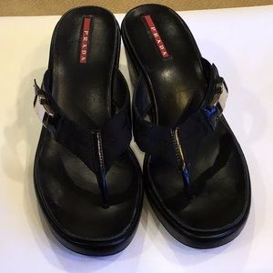 Prada thong wedges Size 8